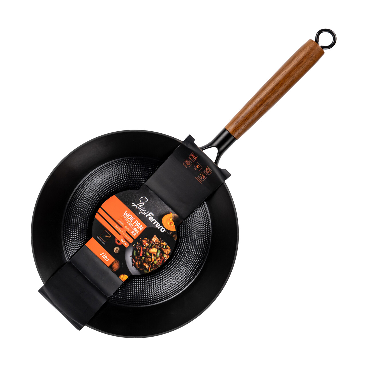 Tigaie Wok, Luigi Ferrero, Tika FR-2855WH, 28x8 cm, fonta - imagine 7